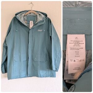 Coleman Light Teal Hooded Rain Utility Technical Jacket Gorpcore Outdoor Fishing